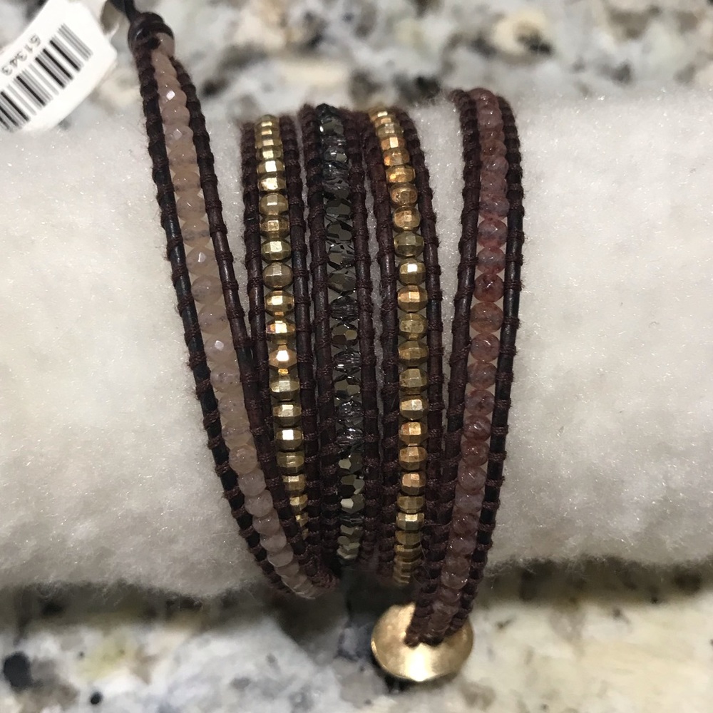 Mixed metals and stones beaded wrap Chan Luu